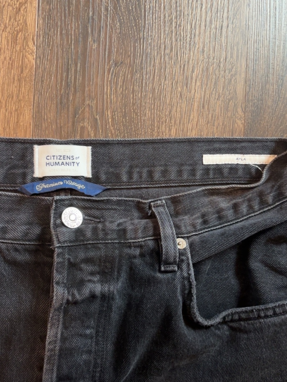 Citizens of Humanity Ayla Raw Edge black Wide Leg jeans size 30 - Picture 3 of 9
